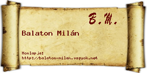 Balaton Milán névjegykártya